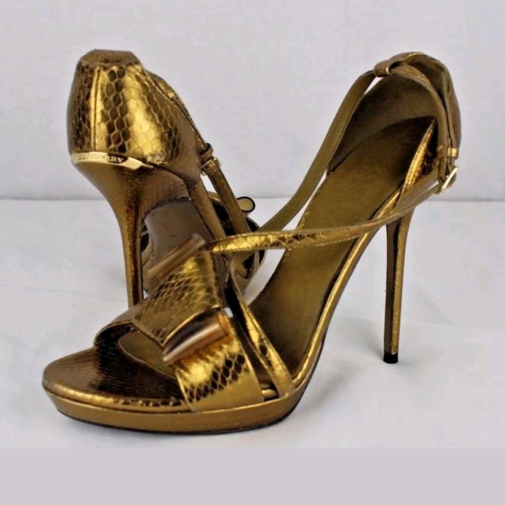 Burberry Bronze Bow Heels